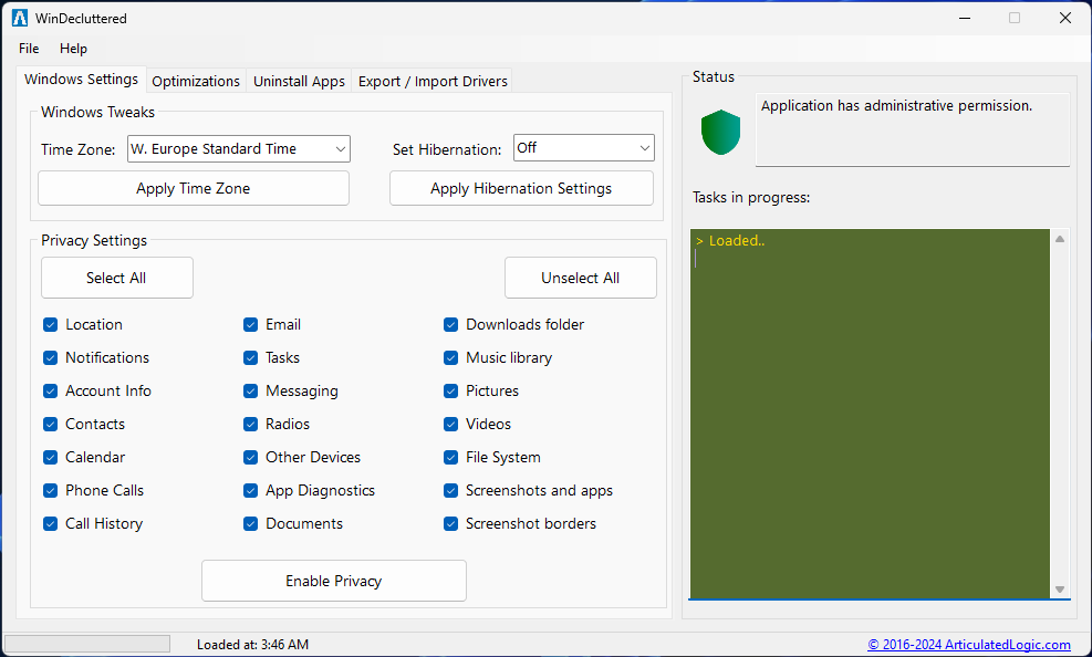 WinDecluttered, Declutter Windows, Reduce Size, Reduce Footprint, Debloat, Improve Performance, Clean Windows